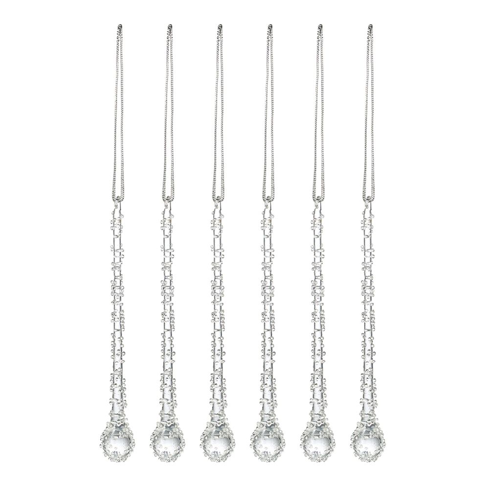 Набор ёлочных украшений Icy sparkles из коллекции New Year Essential, 6 шт.