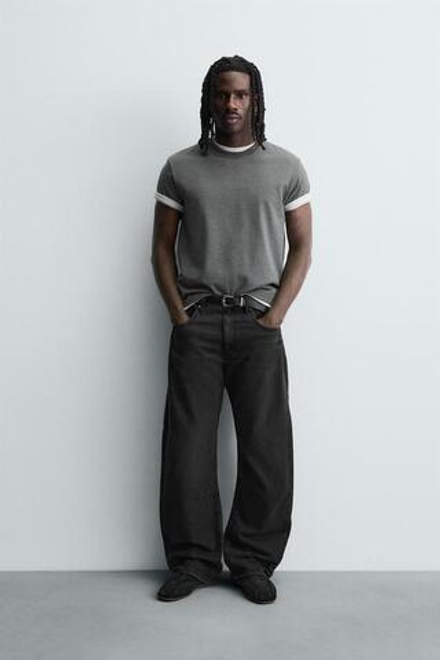 ZARA ДЖИНСЫ BAGGY FIT, ЧЕРНЫЙ