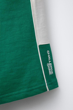 ZARA ШОРТЫ-БЕРМУДЫ ИЗ МЯГКОЙ ТКАНИ С ЛАМПАСАМИ, ЗЕЛЕНЫЙ