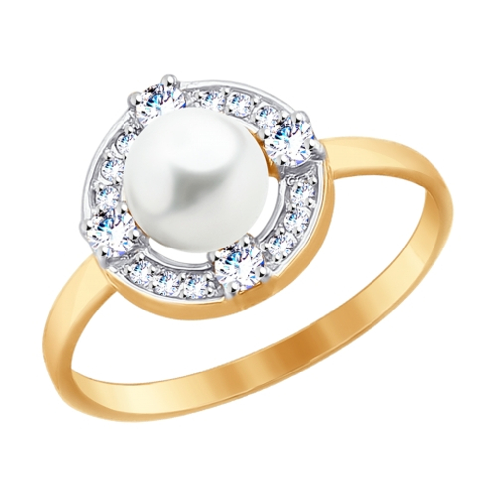 Кольцо из золота с жемчугом