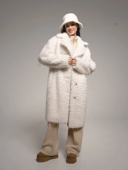 Шуба женская из 100% овечьей шерсти мериноса на зиму, белая, SilverFox