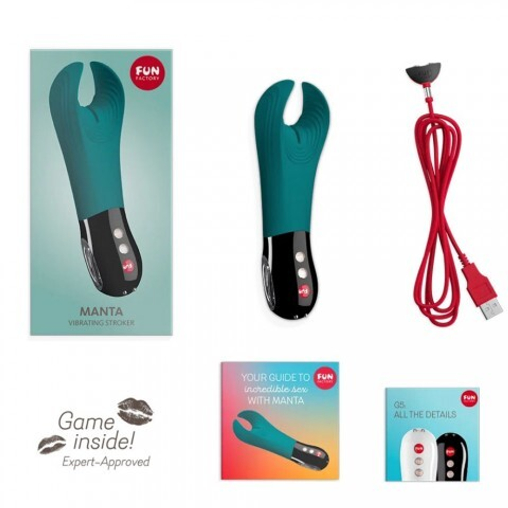 Мастурбатор Fun Factory Manta темно-зелёный