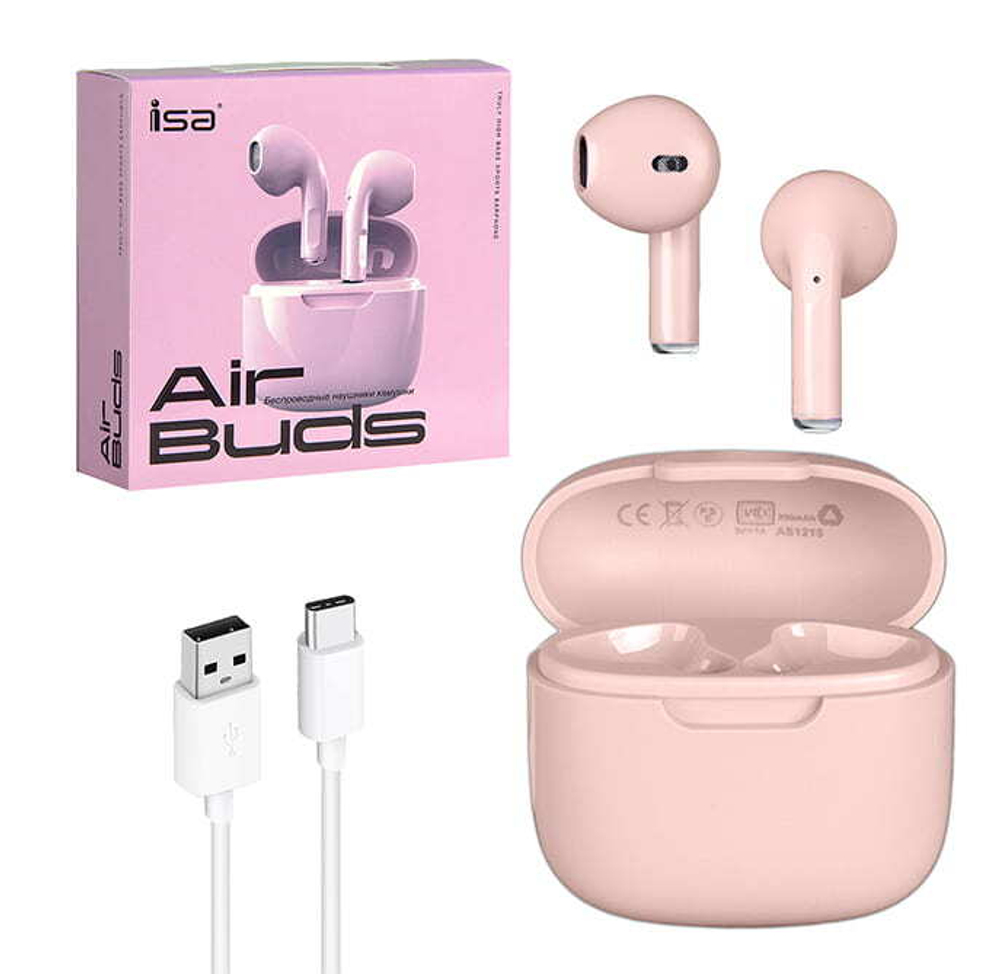 Беспроводные наушники TWS AirBuds A2 камушки (розовый)