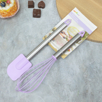 Набор кухонных принадлежностей силиконовый: лопатка+венчик, 26*6см