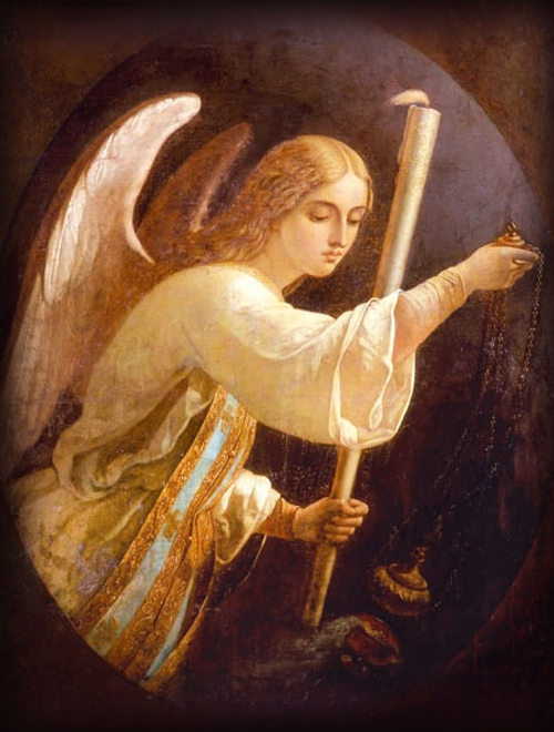 Икона на дереве "Ангел молитвы № 2 "