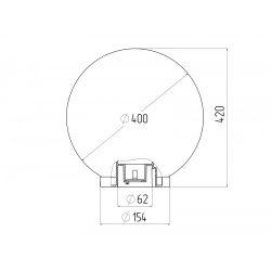 Садово-парковый светильник ЭРА НТУ 01-150-401 шар опаловый на опору / кронштейн IP44 Е27 max150Вт d400mm | Садово-парковые светильники