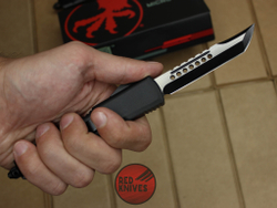 Нож Microtech Ultratech Helhound H/E - черная рукоять, черный клинок + запчасти RK-381