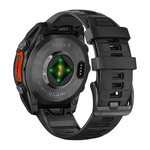 Спортивные часы Garmin fenix 8, 47 мм, AMOLED, сталь, чёрный силиконовый ремешок Сланцево-серый безель из нержавеющей стали, стекло «Gorilla Glass». Ремешок с классической застёжкой — на запястье обхватом 125–208 мм