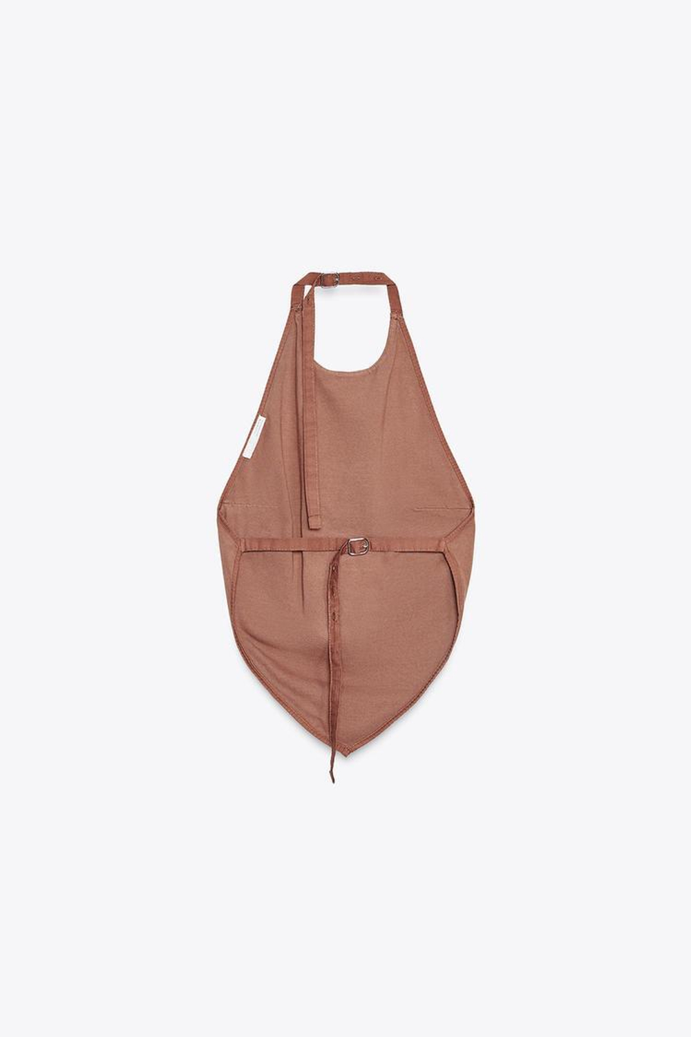 ZARA ТОП С ГОРЛОВИНОЙ ХАЛТЕР И ОТКРЫТОЙ СПИНОЙ, КОРИЧНЕВЫЙ