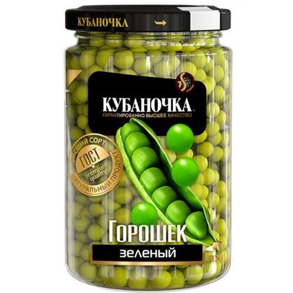 Горошек зеленый Кубаночка с/б 370гр