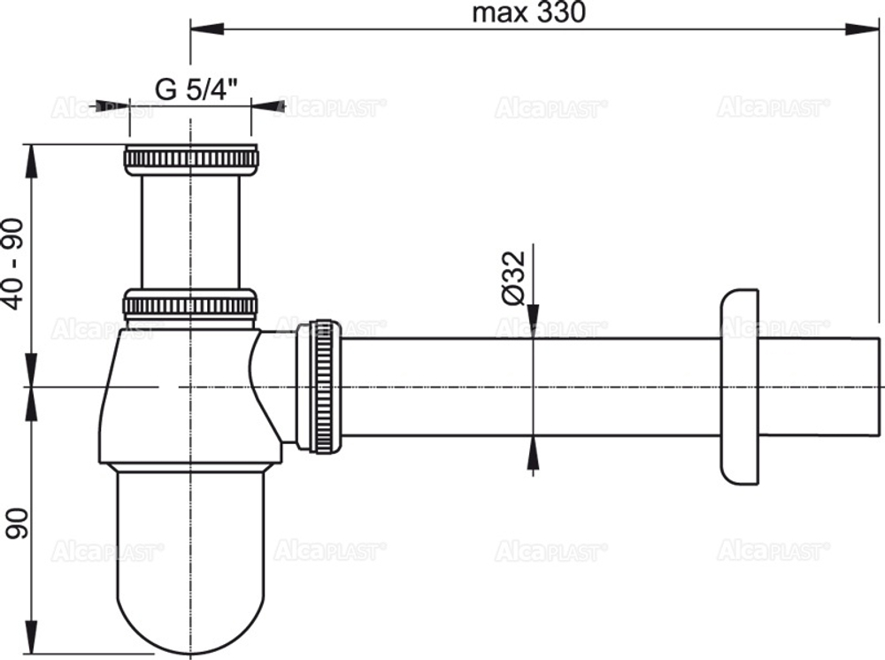 Сифон для раковины Alcaplast A431
