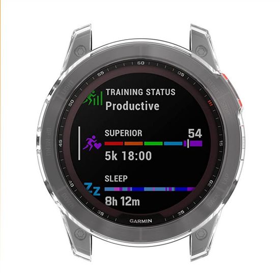 Защитный бампер чехол для часов Garmin Fenix 7X, Tactix 7 / 7 Pro, Enduro 2 силиконовый (Прозрачный)