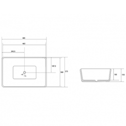 Раковина-чаша Abber Rechteck 49 AC2212BG Золото матовое Черная