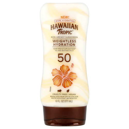Hawaiian Tropic, нежирное увлажняющее средство для защиты от солнца, SPF 50, 177 мл (6 жидк. унций)