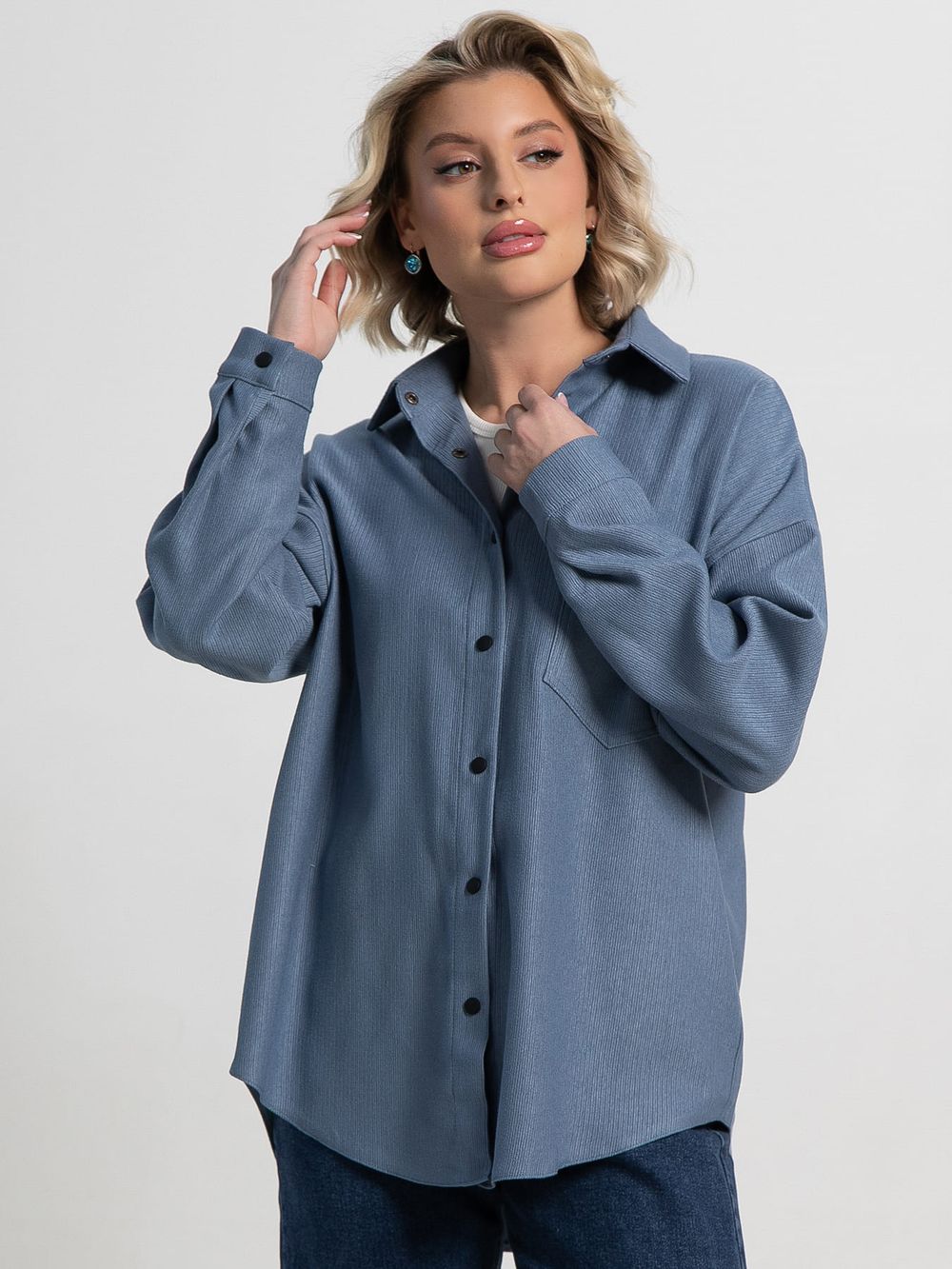 Рубашка Загадочная девушка (джинс) Б15168-4М LT Collection