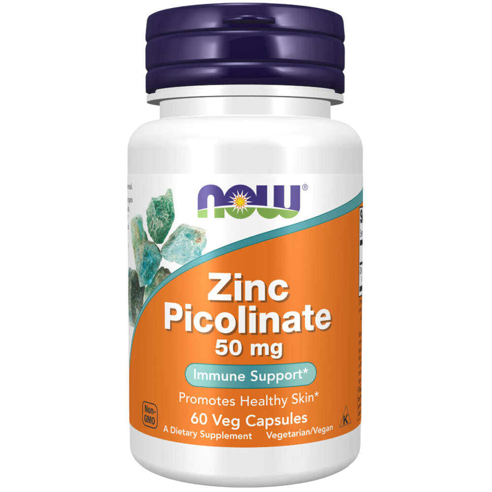 Now Foods Zinc Picolinate 50 mg 60 veg capsules, Цинк