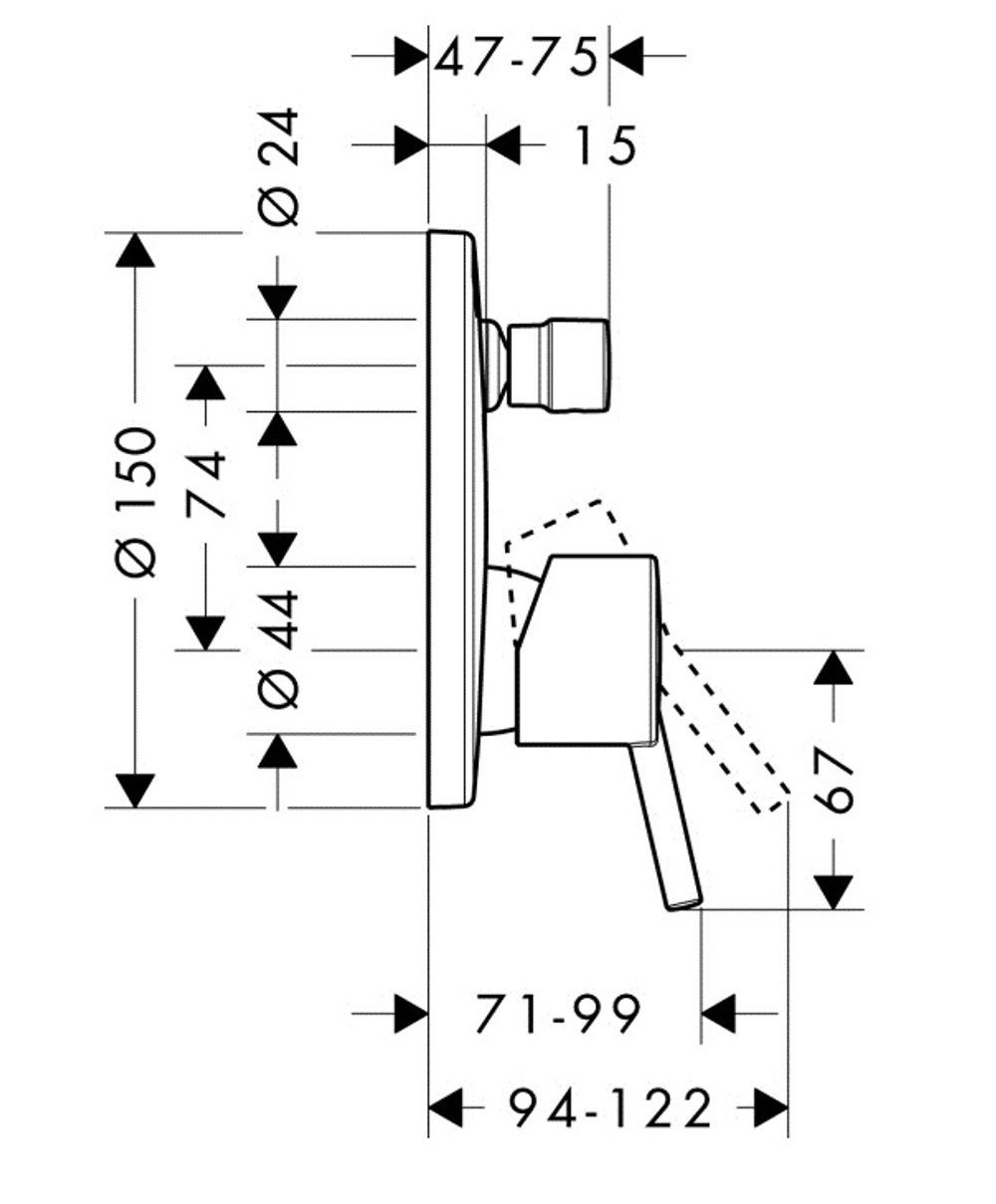 Смеситель для ванны Hansgrohe 32475000 Talis S