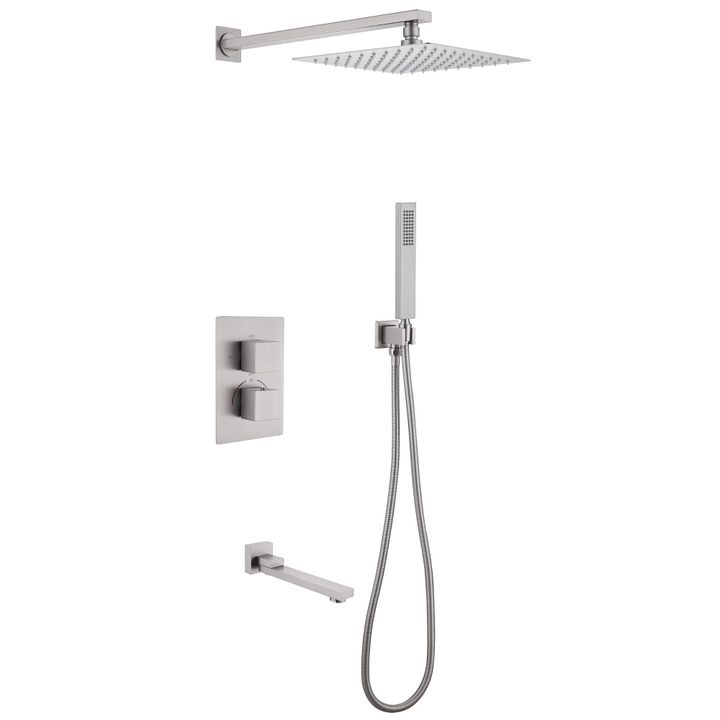 Душевая система ABBER Daheim AF8250SP скрытого монтажа с изливом, термостат, сатин