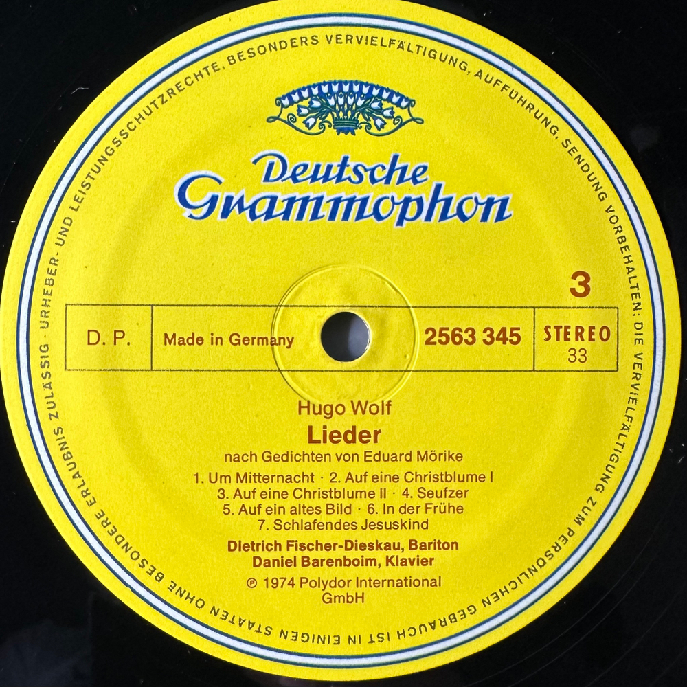 Хуго Вольф - Песни на стихи Эдуарда Мерике - Том 1 3LP (Германия)