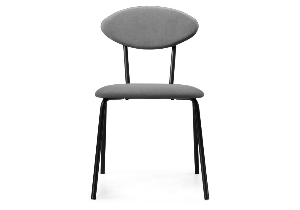 Стул на металлокаркасе Мареон катания сильвер / черный матовый