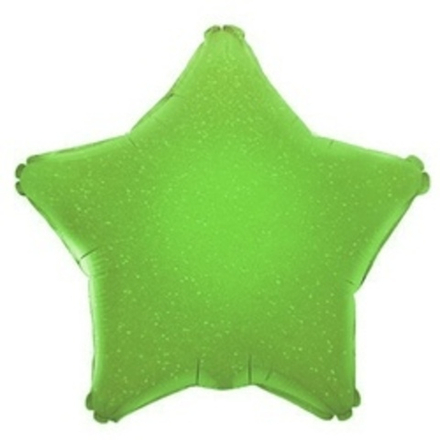 Шар (18"/46 см) Звезда, Зеленый голография 1 шт.