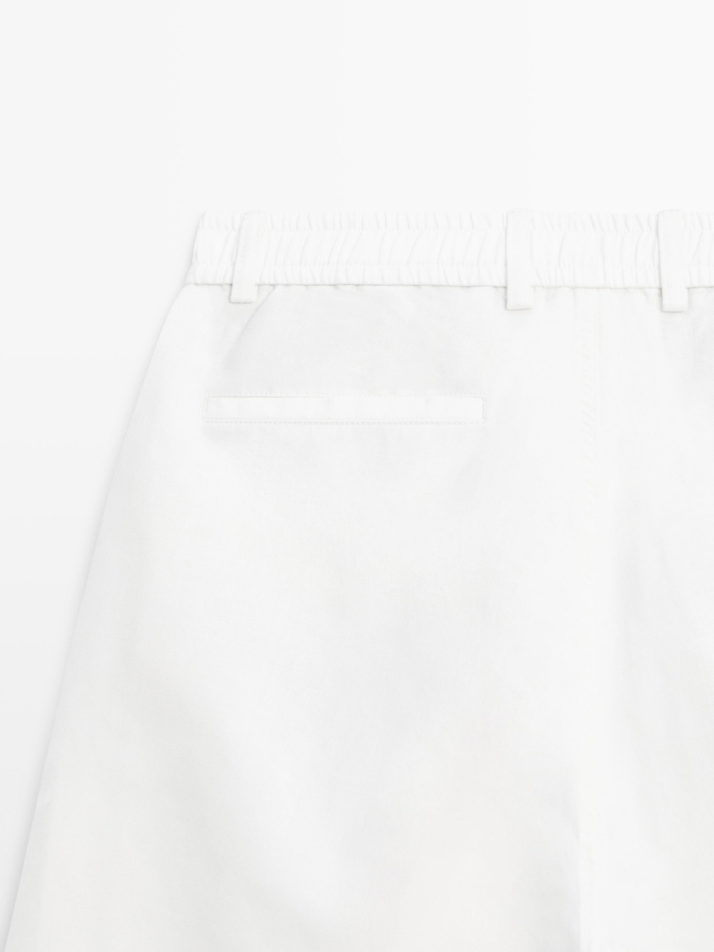 Massimo Dutti Бермуды из смесовой льняной ткани, белый