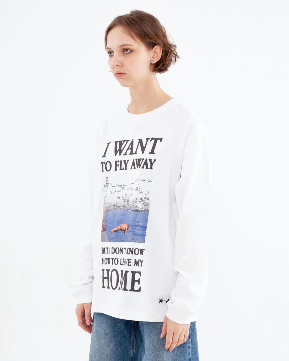 Лонгслив Artem x Kuzma I want to fly away белый