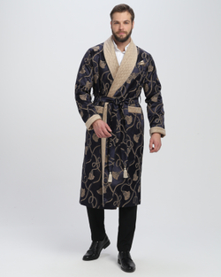 Халат жаккардовый со стеганными бортами