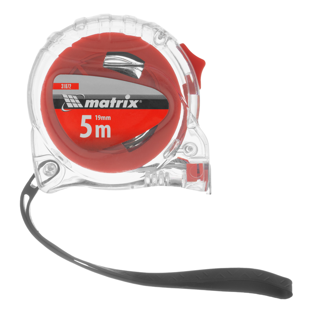 Рулетка Crystal,5 м х 19 мм,корпус из поликарбоната Matrix 31072