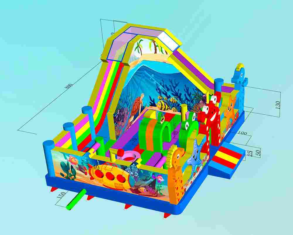 Коммерческий надувной батут «Океан улыбок» 8*6*4 м