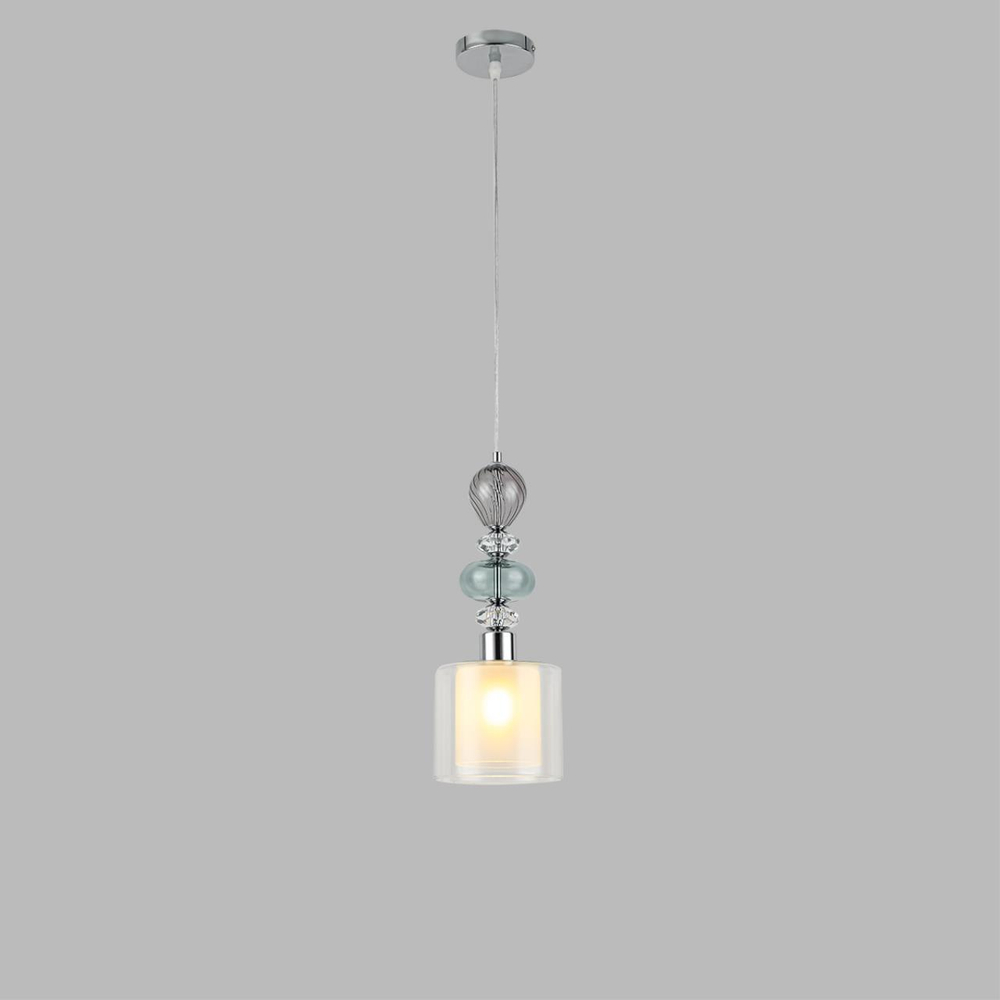 8292/1A MODERNI LN26 367 хром/белый/прозрачный, металл/стекло/хрусталь Подвес E27 1*60W 220V GANNA