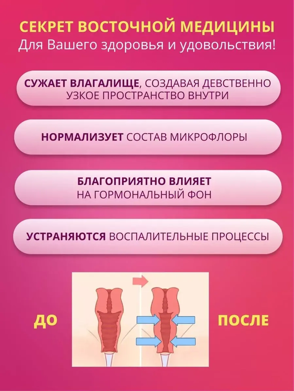 ЧКА в тубе для сокращения влагалища 1 палочка для женщин