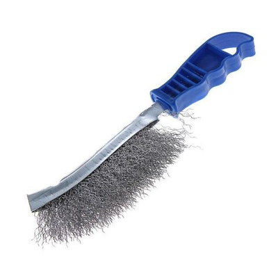 Металлическая оцинкованная ручная щетка с пластиковой рукояткой