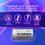 Батарейки комплект 2 шт SONNEN Alkaline D (LR20 13А) алкалиновые в блистере (6 штук в упаковке)