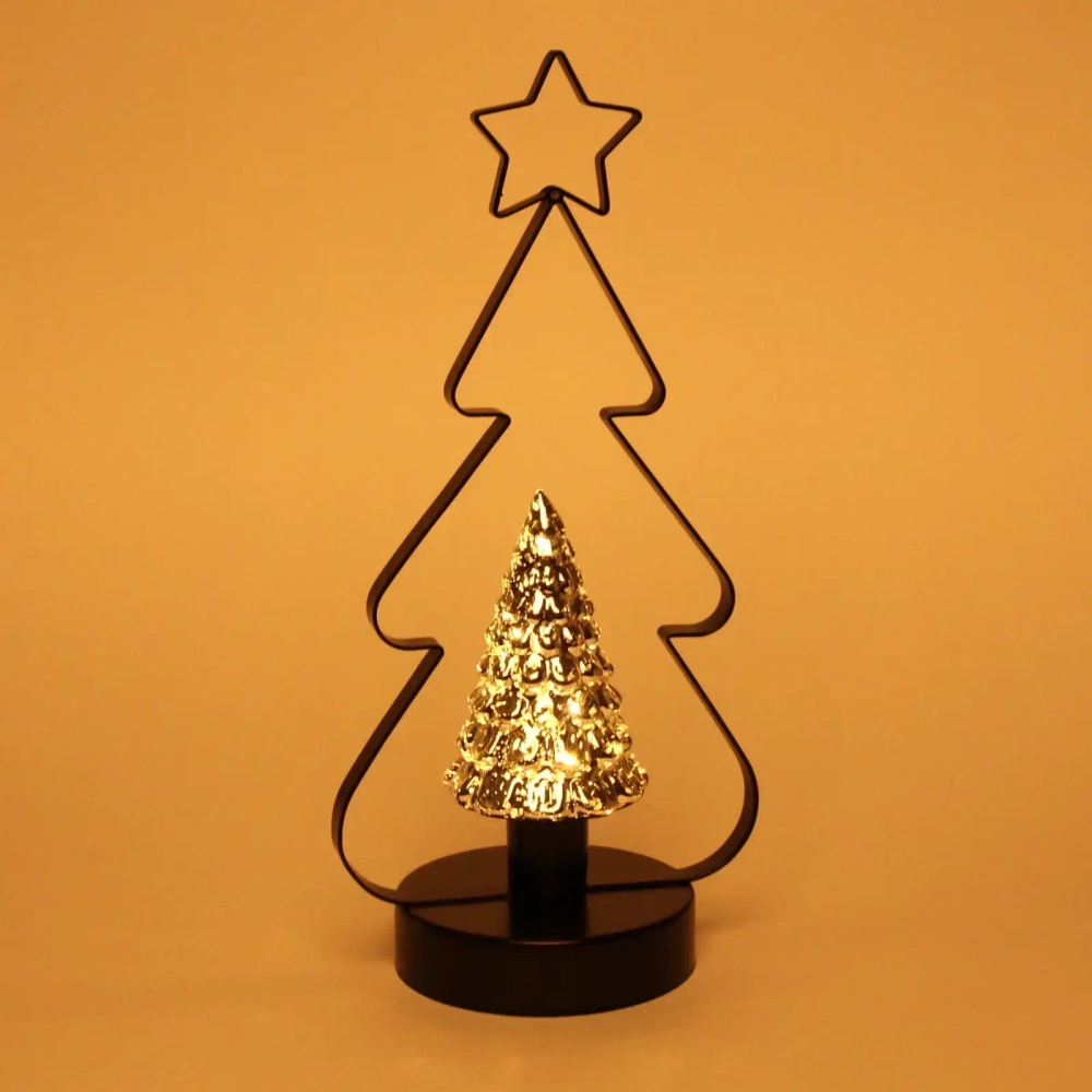 Сувенир с подсветкой «Волшебная ёлочка» 15*32 см, чёрный