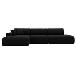 Диван угловой Лига-036 НПБ Модерн Лонг левый угол МИКРОВЕЛЬВЕТ Черный