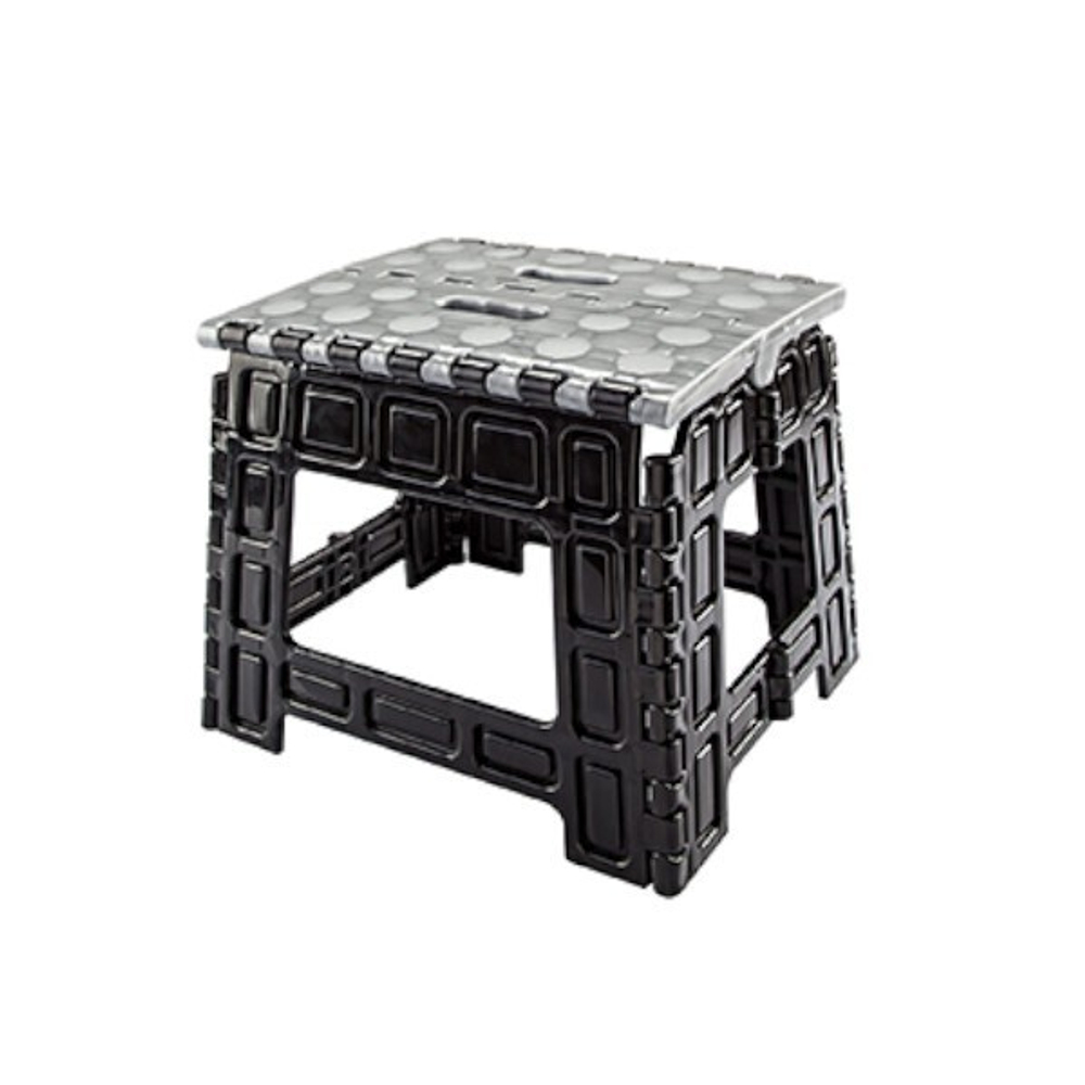 Табурет складной маленький черный-серебро