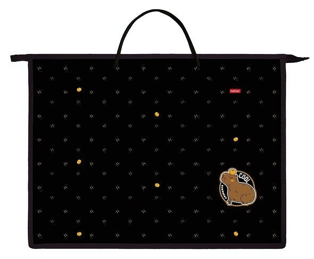 Папка для тетрадей А3ф на молнии с ручками "Реально крутой Капибара" (Хатбер)