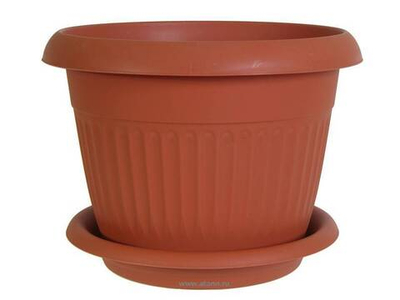 Кашпо Ливия 1,4л 160мм с поддоном терракот