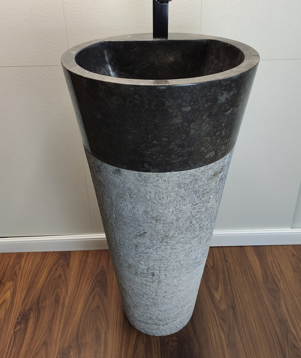 Раковина напольная из мрамора Grey/Black ON-01350 (45*45*90 см)