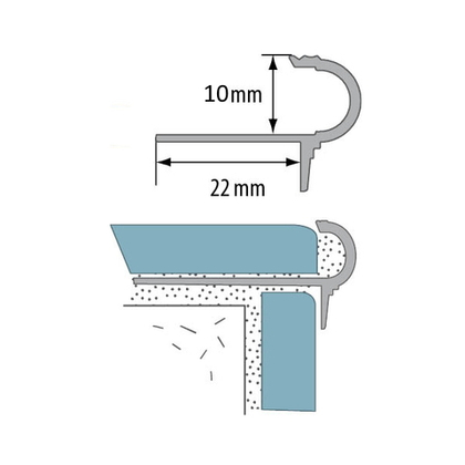 НЛF 10мм "MB" 2,5м Полир. F-об. на порог латунь