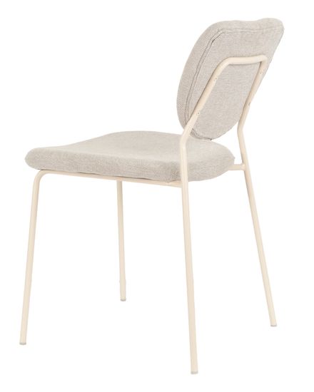 Стул обеденный Gigi шенилл серый белые ножки