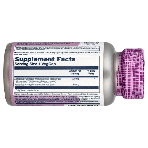 Solaray, Vital Extracts, астрагал, 30 растительных капсул