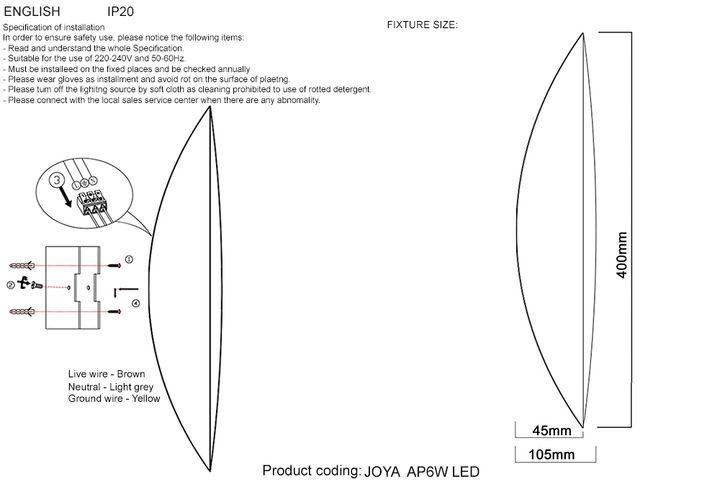 Бра Crystal Lux JOYA AP6W LED SL