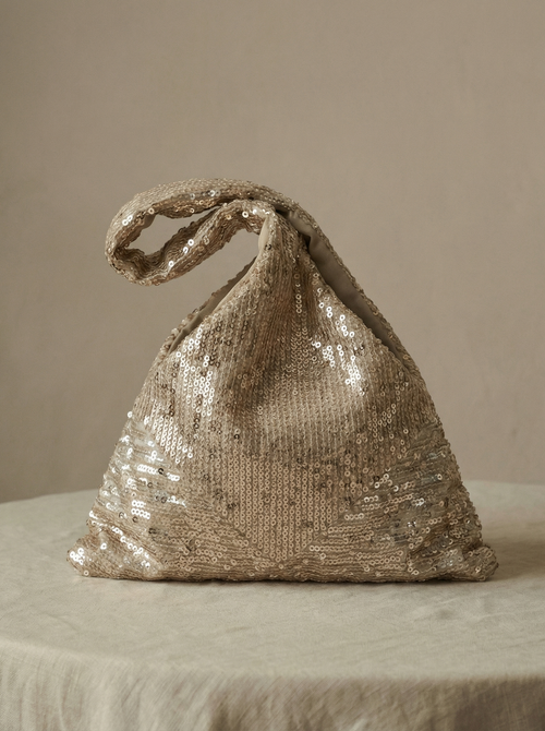 Свадебный клатч золотого цвета с пайетками