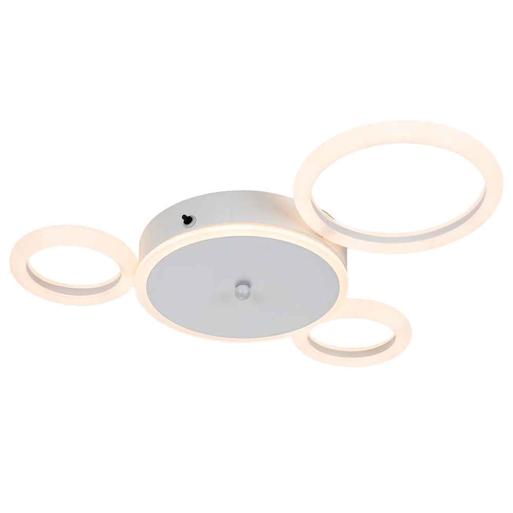 Светодиодный светильник 40Вт, 3200Лм, 3000К-6000К,Ra>80, ИК-пульт, плавная регулировка мощности, изменение цветовой температуры, ночник, металл/акрил, белый