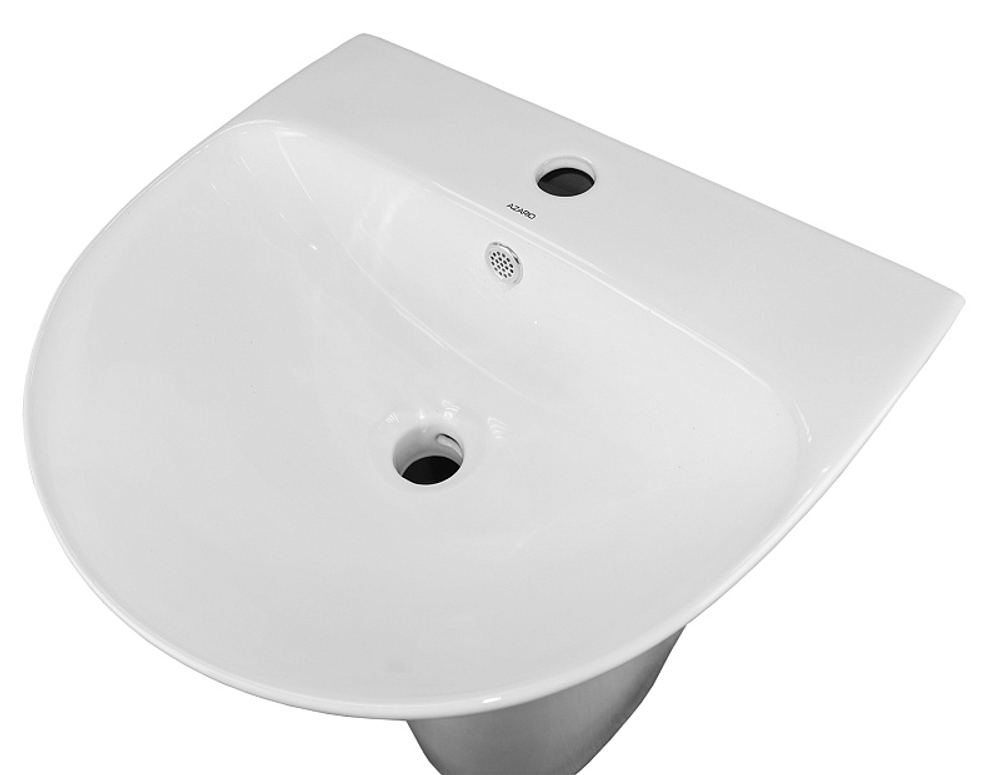 Раковина напольная AZARIO FRETTA ROUND 480x420x835 отдельностоящая, белый глянцевый (AZ-307)