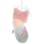 Украшение новогоднее подвесное «Дед Мороз -розовое настроение» 12 см