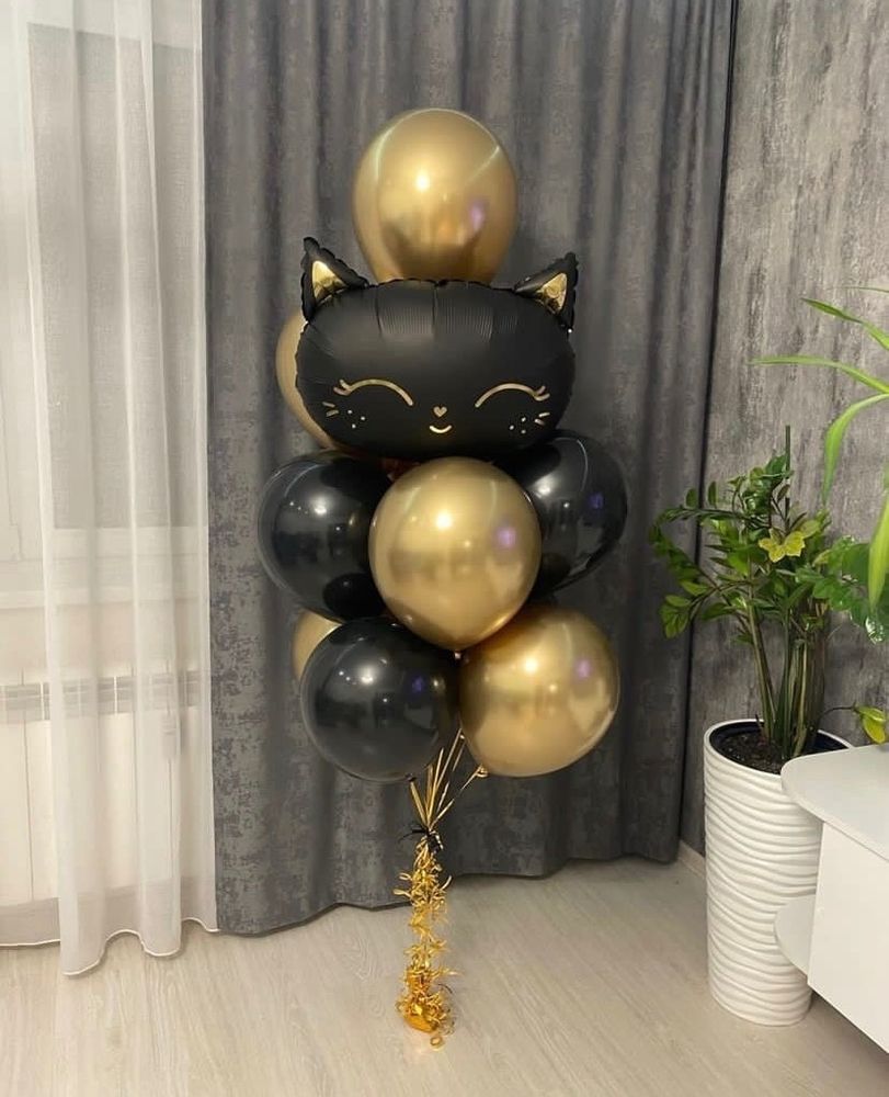 Связка шаров Черная кошка