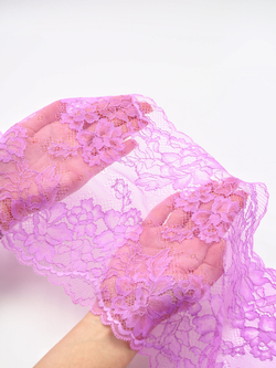 Эластичное кружево сиреневое ширина 21 см